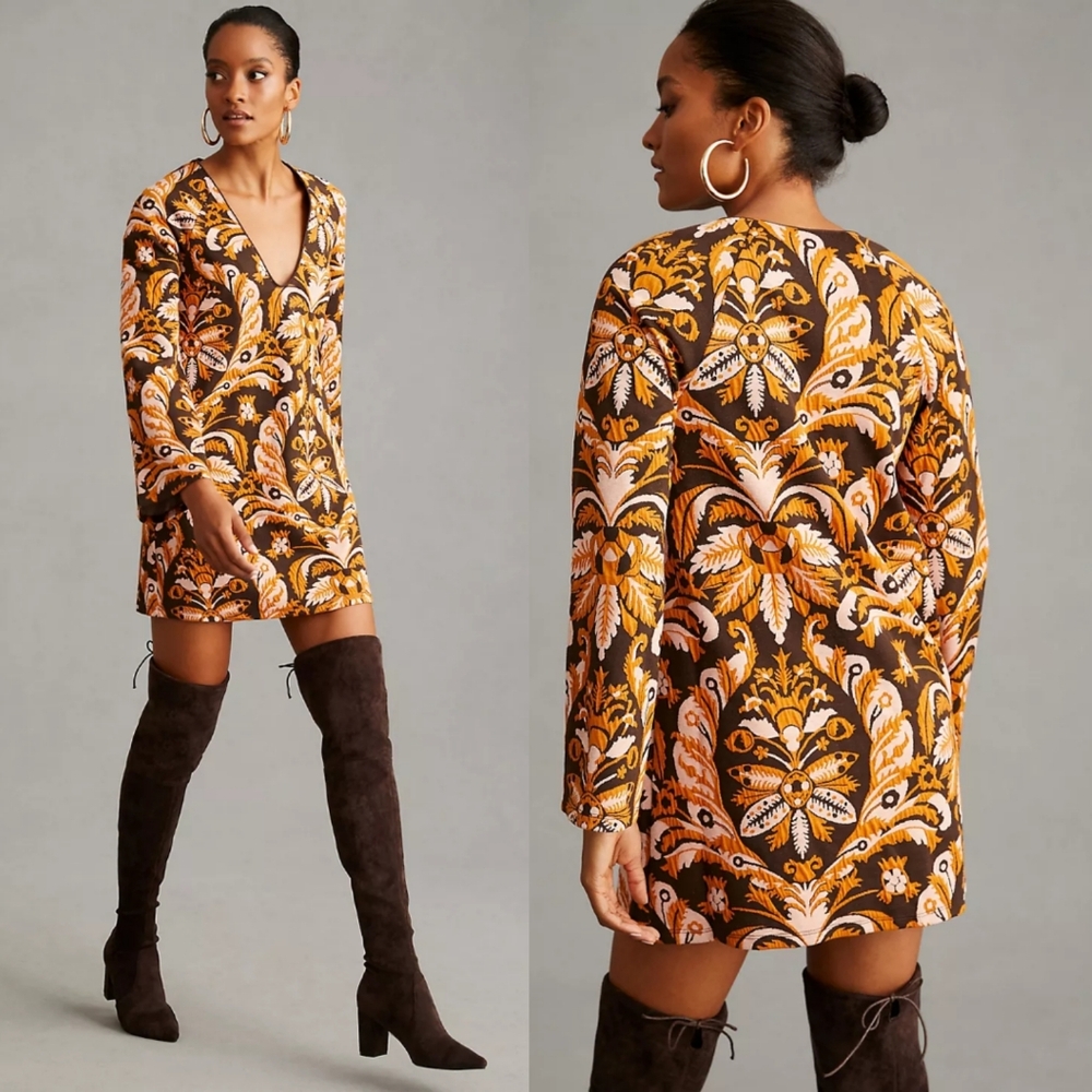 Maeve Bell-Sleeve Mini Dress